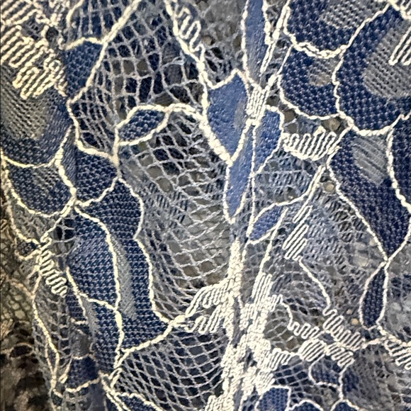 Miss Chievous Navy Floral Lace Swim Coverup - Picture 3 of 5